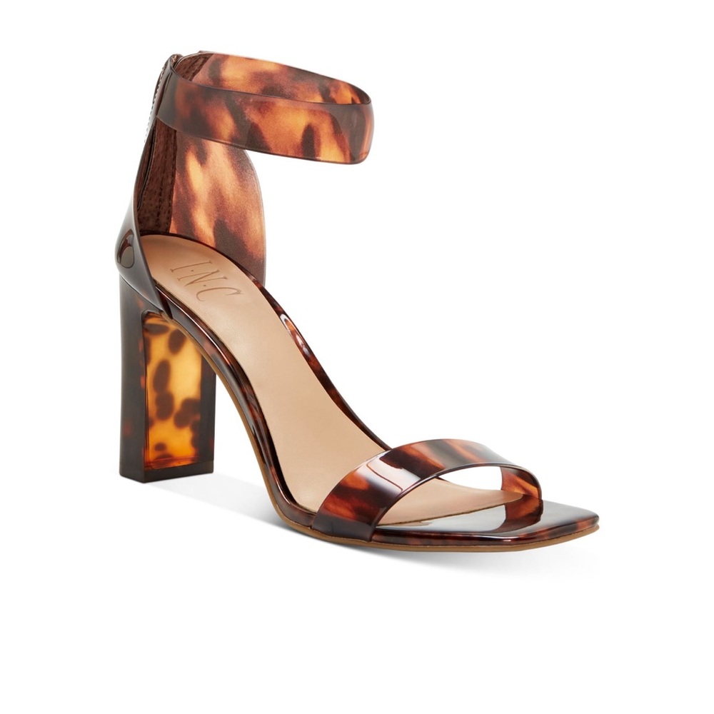 INC Brown  Ankle Strap Block Heel Sandals  Size 6.5